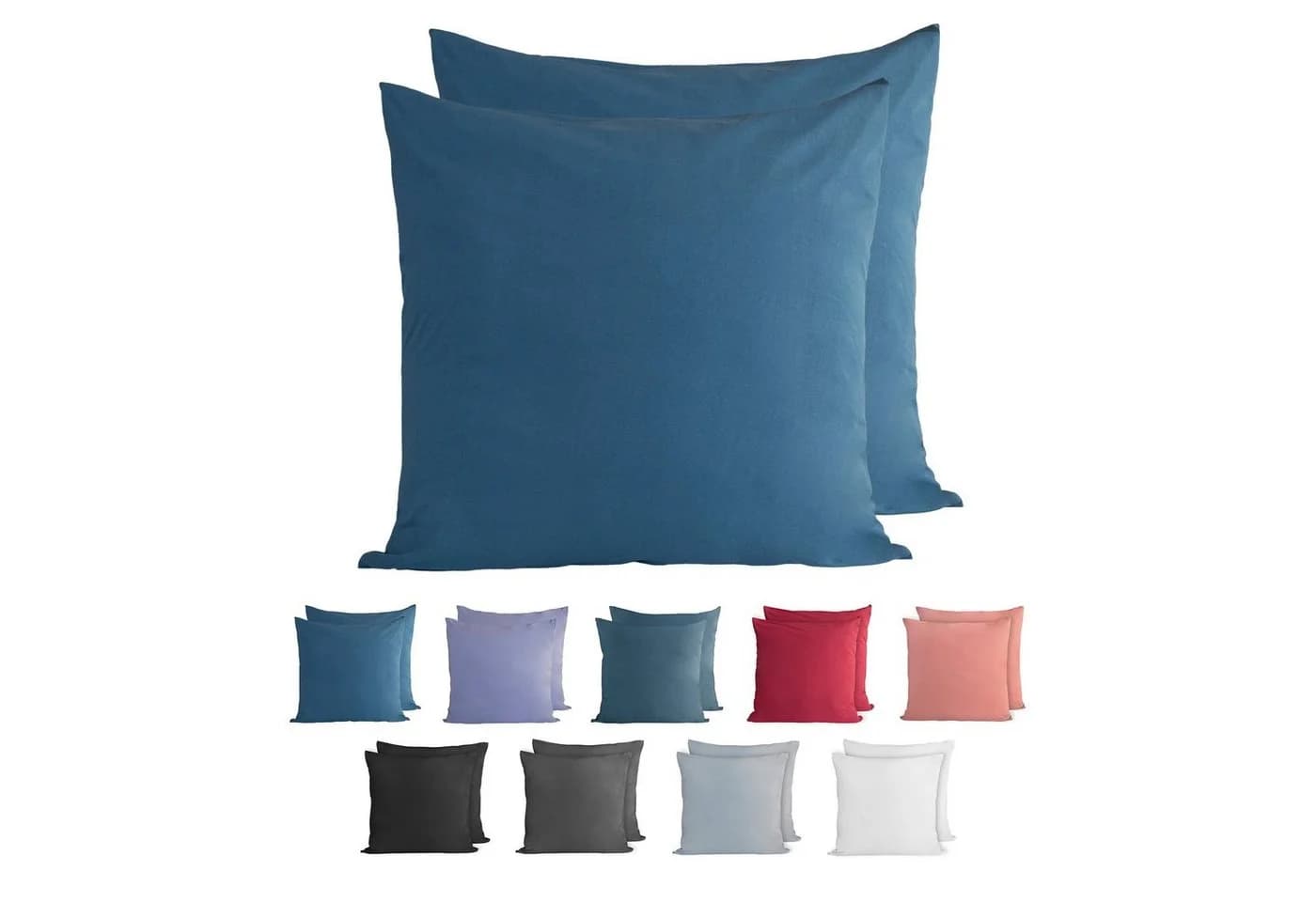 Komfortec Kissenbezug 100% Baumwolle 50x50cm 2er Set Superweich