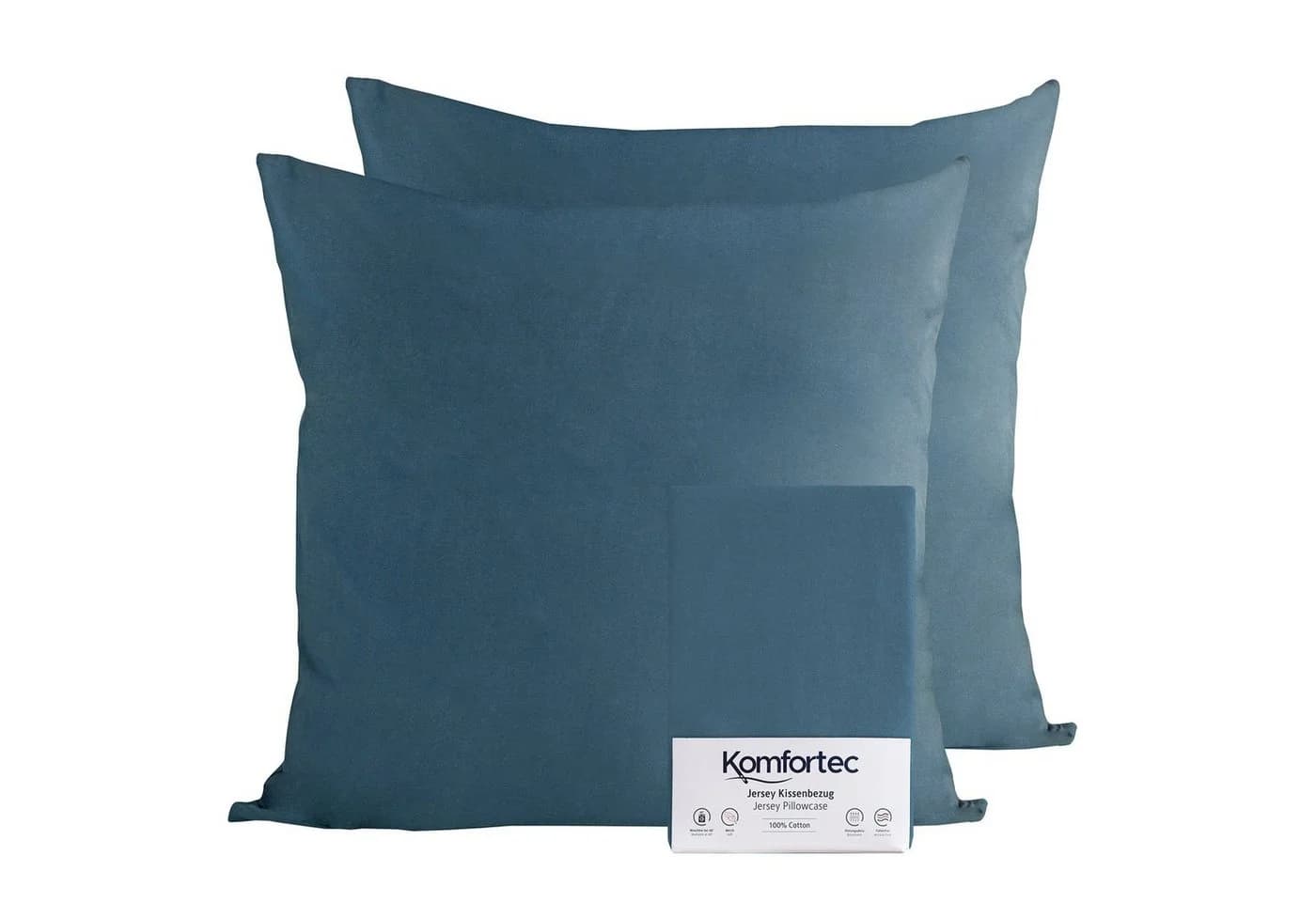 Komfortec Kissenbezug 100% Baumwolle, 150 g/m², 2 Stück, 50 x 50 cm, Superweicher Premium Jersey Kopfkissenbezug - Bild 2