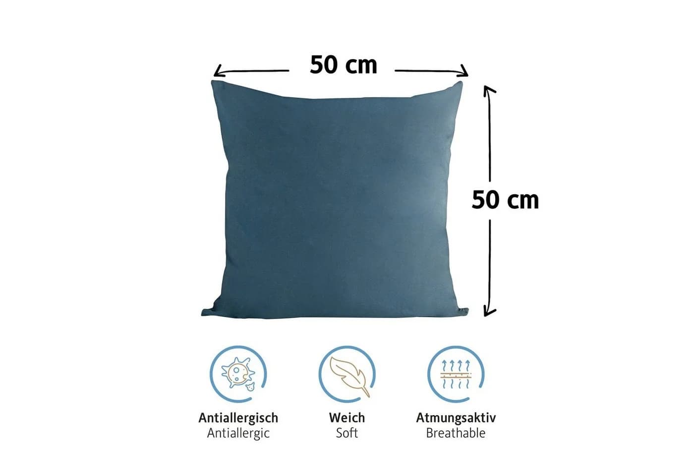 Komfortec Kissenbezug 100% Baumwolle, 150 g/m², 2 Stück, 50 x 50 cm, Superweicher Premium Jersey Kopfkissenbezug - Bild 3