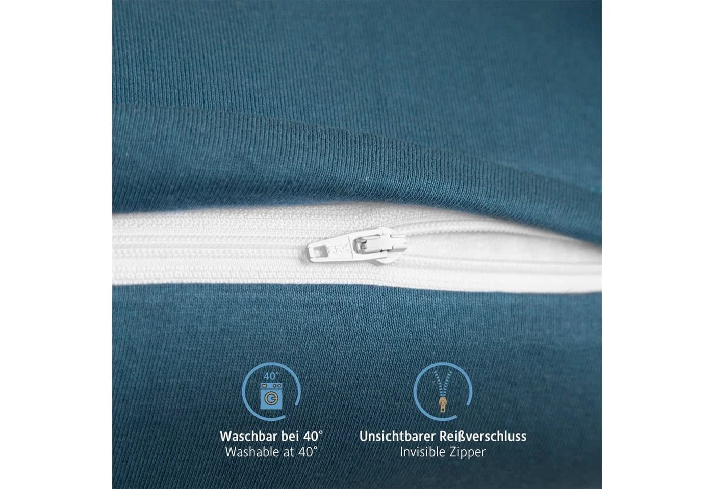Komfortec Kissenbezug 100% Baumwolle, 150 g/m², 2 Stück, 50 x 50 cm, Superweicher Premium Jersey Kopfkissenbezug - Bild 5