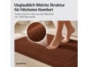 Komfortec Badematte 2er Set 100% Baumwolle Frottee Braun Bild 1