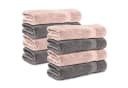 Komfortec Handtuch Set 8-tlg. Grau/Rosa 100% Baumwolle Frottee Bild 2