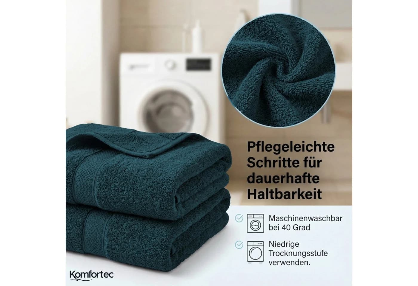 Komfortec Handtuch Set 8-tlg. Baumwolle 50x100 cm und 70x140 cm - Bild 4