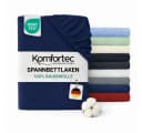 Komfortec Spannbettlaken Jersey 100% Baumwolle Blau Bild 2