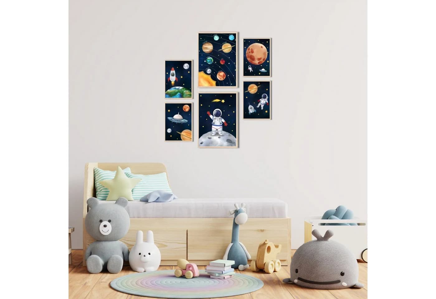 MeinBaby123® Poster Astronauten Bunt Kinderzimmer Deko