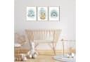 MeinBaby123® Poster Kinderzimmer Boho Tiere Löwe & Luftballon mint Bild 1