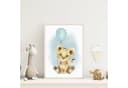 MeinBaby123® Poster Kinderzimmer Boho Tiere Löwe & Luftballon mint Bild 4
