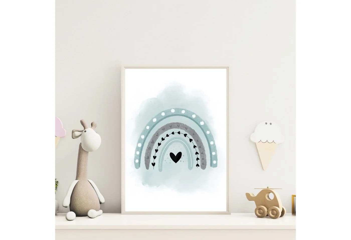 MeinBaby123® Poster Kinderzimmer Boho Tiere Löwe & Luftballon mint - Bild 5