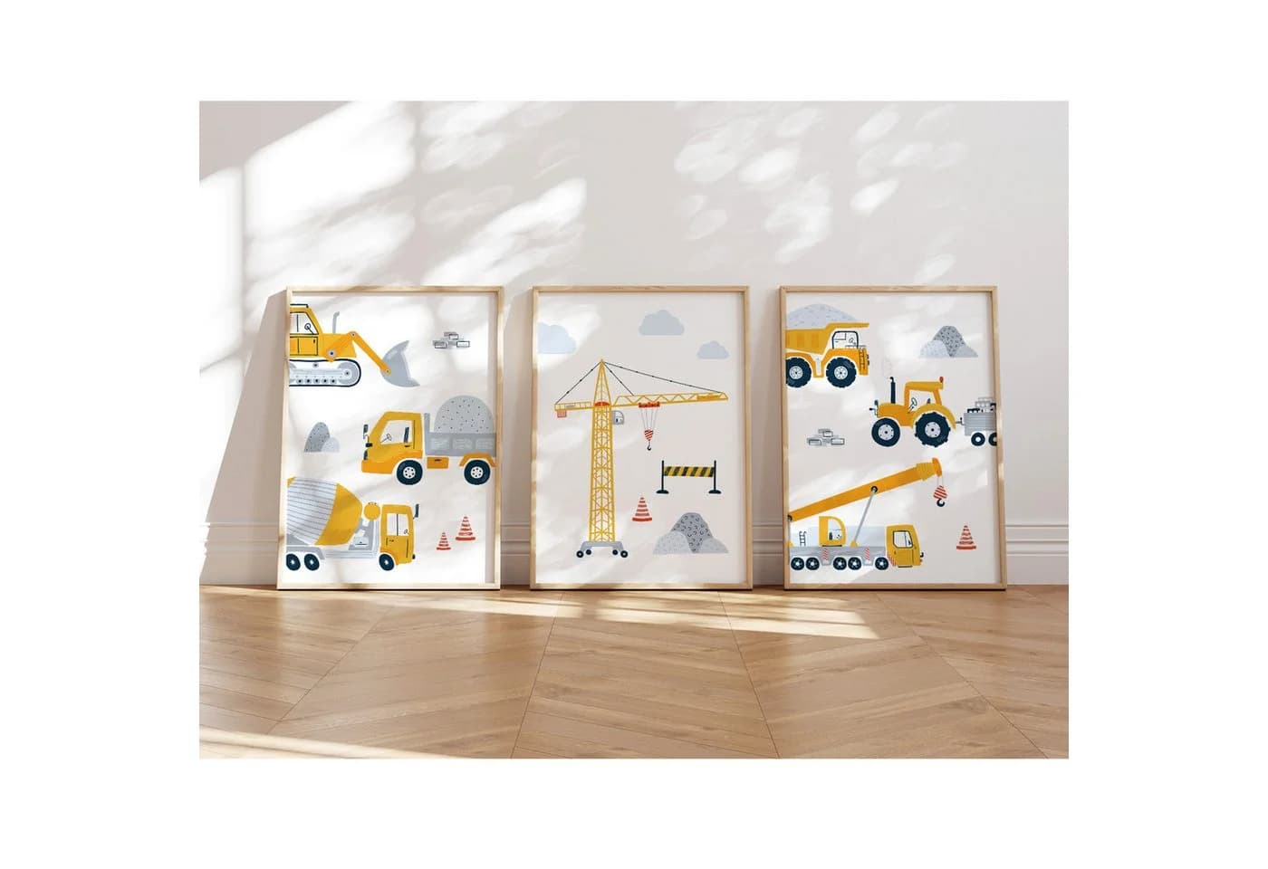 MeinBaby123® Poster Bagger Kinderzimmer Deko Baufahrzeuge Gelb - Bild 2