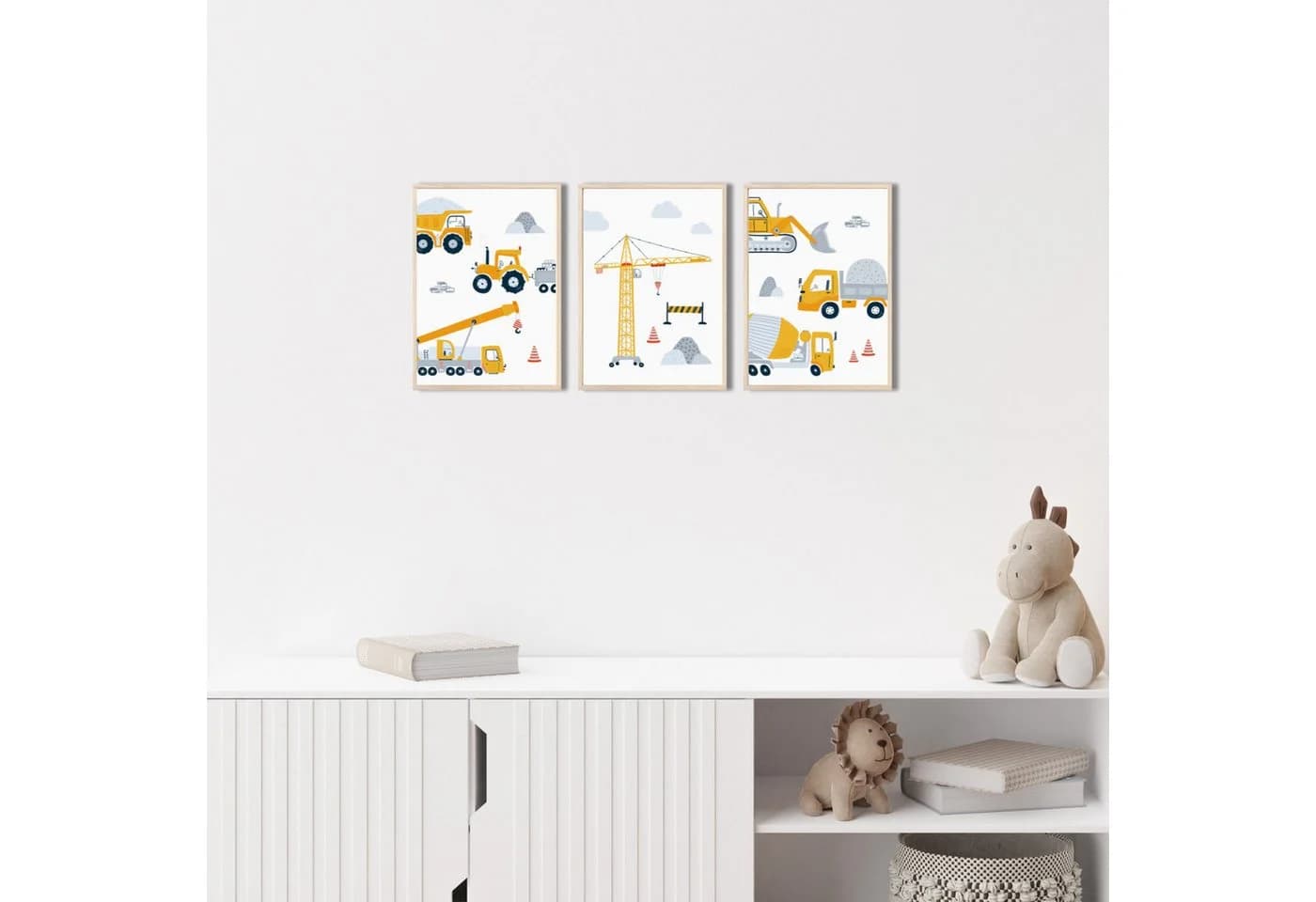 MeinBaby123® Poster Bagger Kinderzimmer Deko Baufahrzeuge Gelb - Bild 3