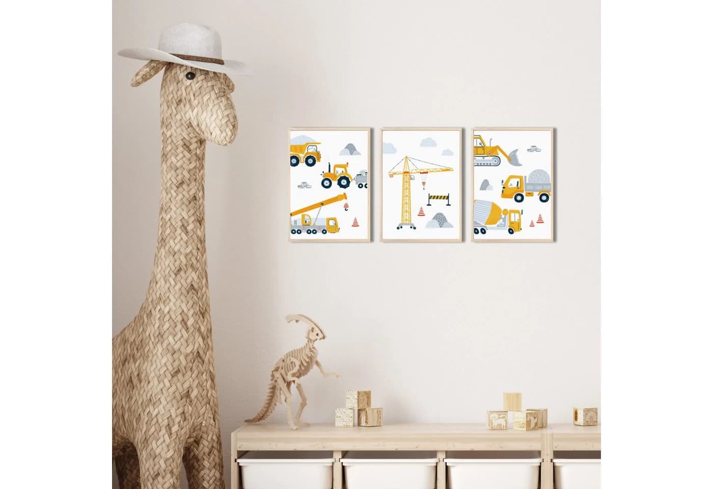 MeinBaby123® Poster Bagger Kinderzimmer Deko Baufahrzeuge Gelb - Bild 4