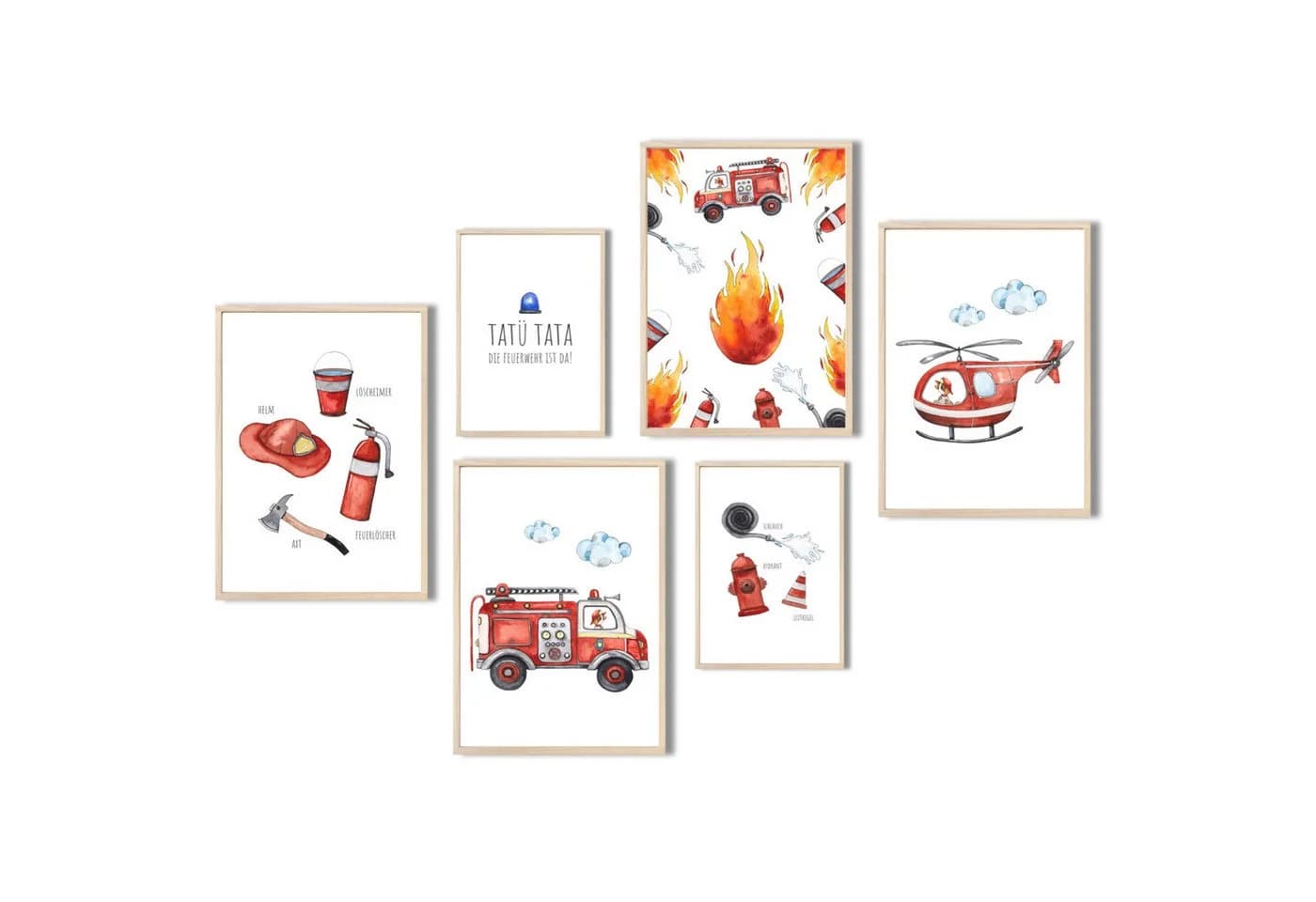 MeinBaby123® Poster Feuerwehr Kinderzimmer Deko Jungs Feuerwehrauto - Bild 2