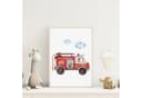 MeinBaby123® Poster Feuerwehr Kinderzimmer Deko Jungs Feuerwehrauto Bild 4