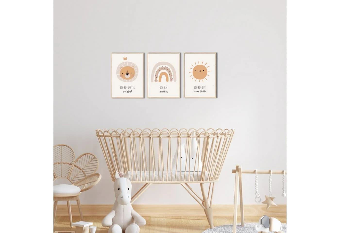 MeinBaby123® Poster Affirmationsbilder Kinderzimmer Deko Braun