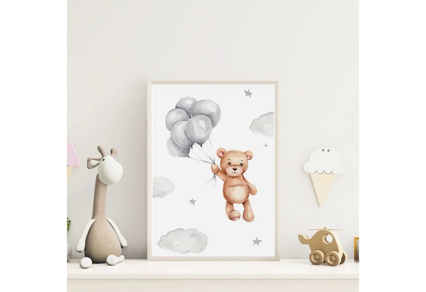 MeinBaby123® Poster Kinderzimmer Deko Bär & Flugzeuge Wandbilder - Bild 4