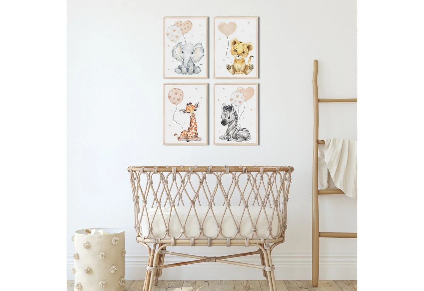 MeinBaby123® Poster Kinderzimmer Tiere Wandbilder Bunt Beige Braun - Bild 3
