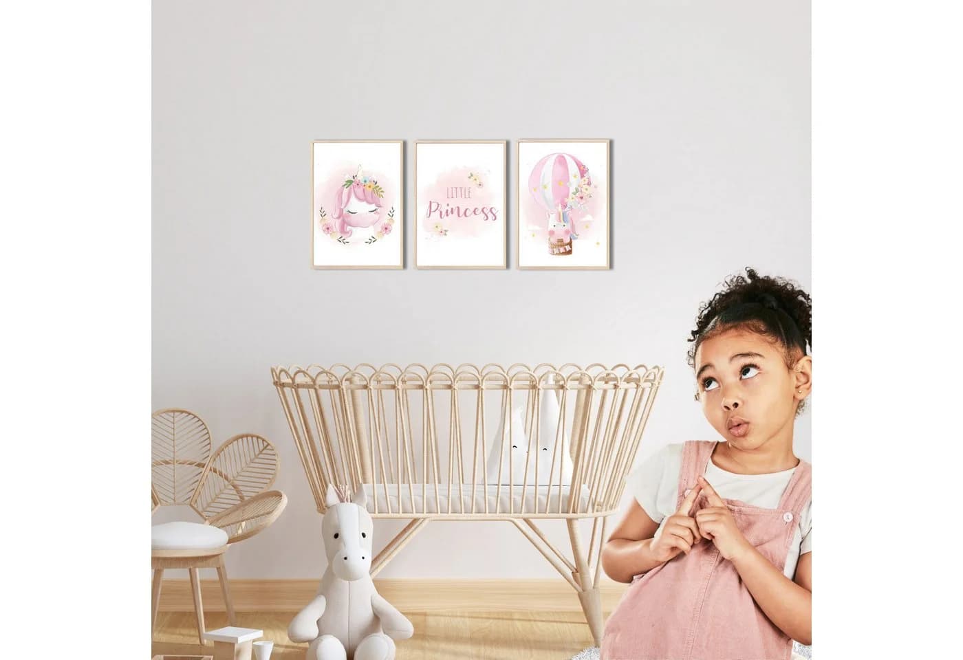 MeinBaby123® Poster Einhorn Rosa Kinderzimmer Deko