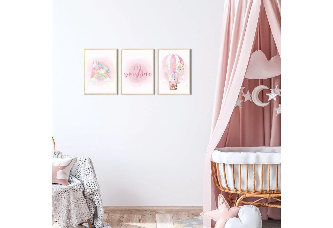 MeinBaby123® Poster Einhorn Rosa Kinderzimmer Deko - Bild 3