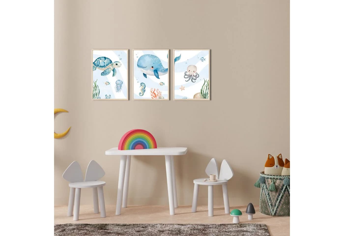 MeinBaby123® Poster Kinderzimmer Meerestiere Blau Unterwasserwelt - Bild 4