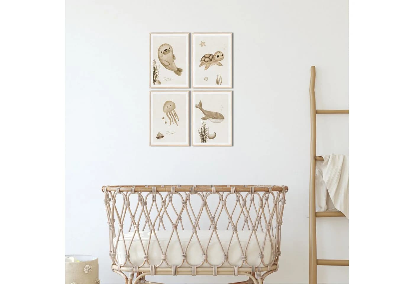 MeinBaby123® Poster Kinderzimmer Meerestiere Unterwasserwelt