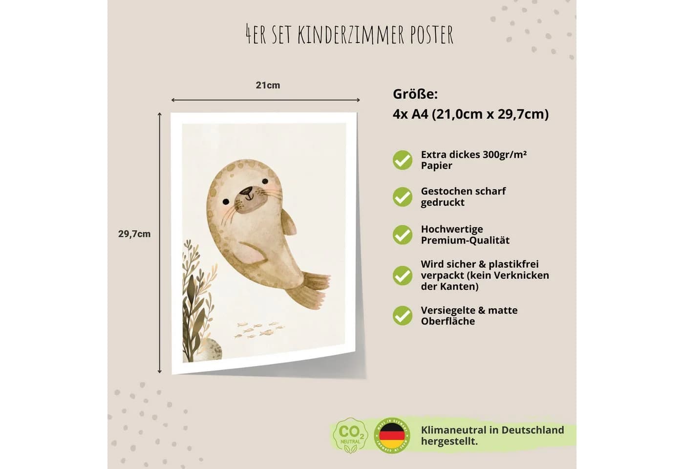 MeinBaby123® Poster Kinderzimmer Meerestiere Unterwasserwelt - Bild 4