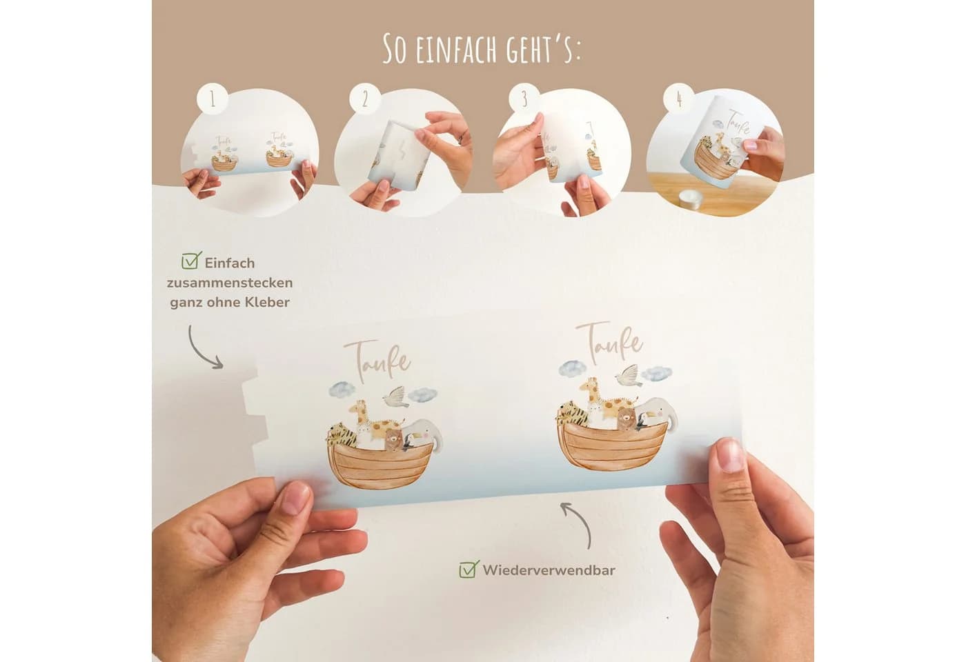 MeinBaby123® 10 Papier-Windlichter Taufe Transparent - Bild 3