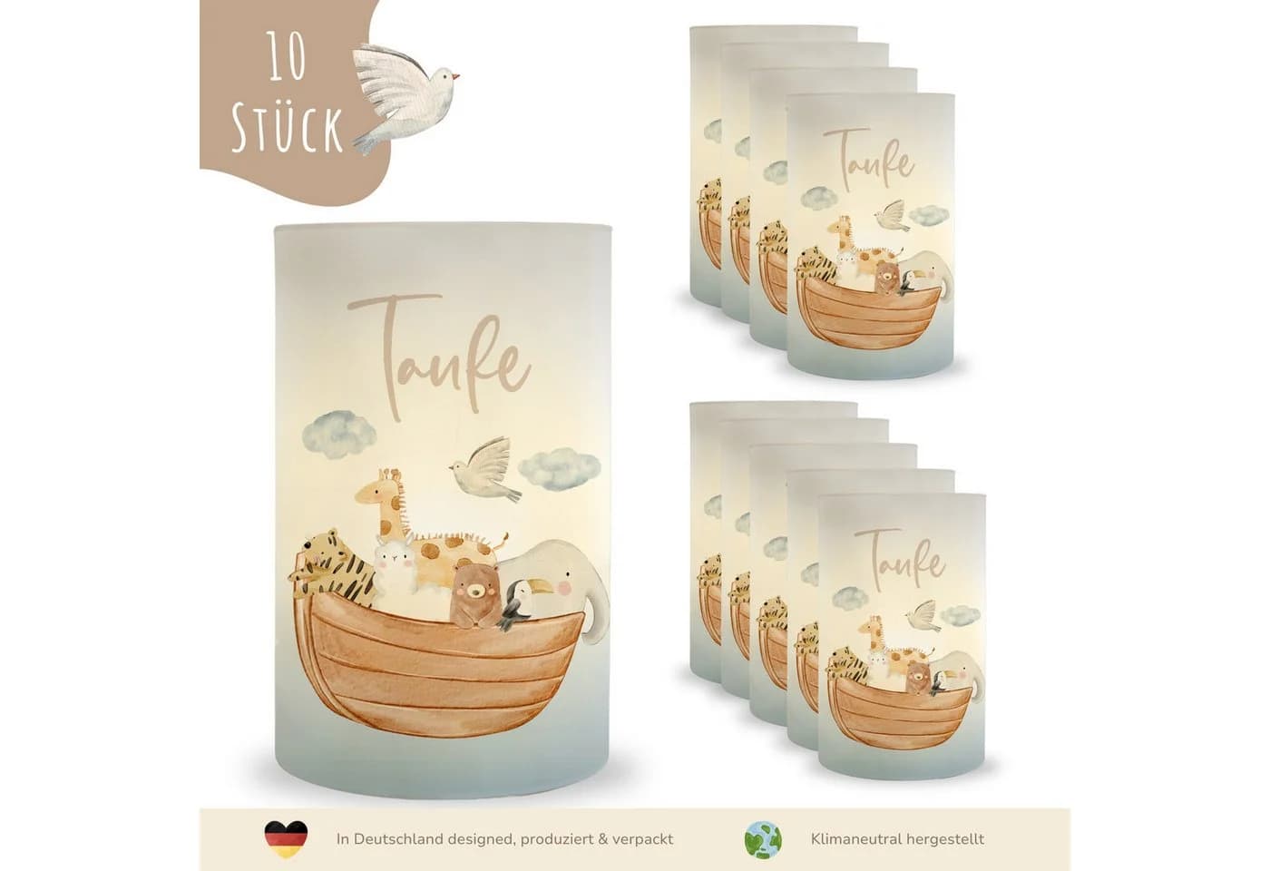 MeinBaby123® 10 Papier-Windlichter Taufe Transparent - Bild 5