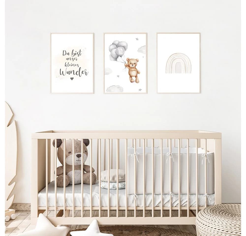 MeinBaby123® Poster Kinderzimmer Deko Bunt Süße Tiermotive - Bild 5