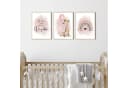 MeinBaby123® Poster Kinderzimmer Giraffe & Luftballon Rosa Bild 1
