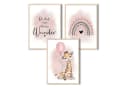 MeinBaby123® Poster Kinderzimmer Giraffe & Luftballon Rosa Bild 2