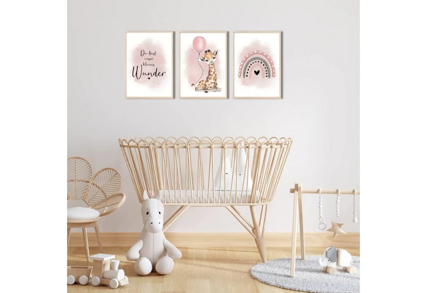 MeinBaby123® Poster Kinderzimmer Giraffe & Luftballon Rosa - Bild 4