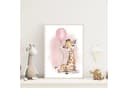 MeinBaby123® Poster Kinderzimmer Giraffe & Luftballon Rosa Bild 5