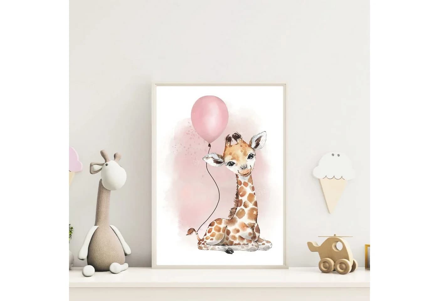 MeinBaby123® Poster Kinderzimmer Giraffe & Luftballon Rosa - Bild 5