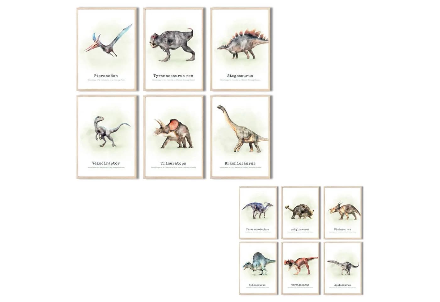 MeinBaby123® Poster Dinosaurier Grün Kinderzimmer Deko - Bild 2