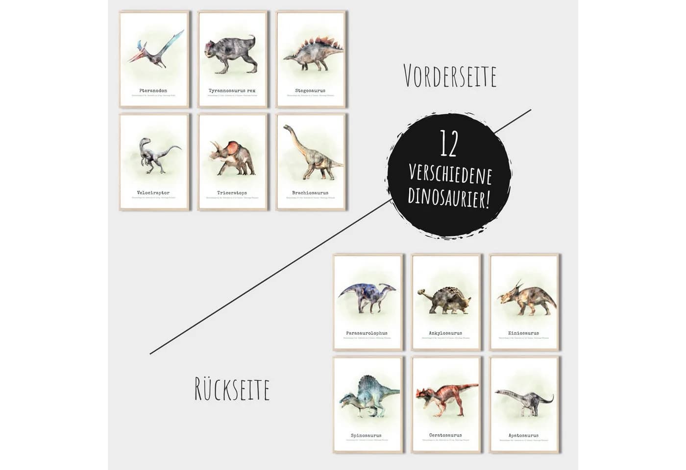 MeinBaby123® Poster Dinosaurier Grün Kinderzimmer Deko - Bild 4
