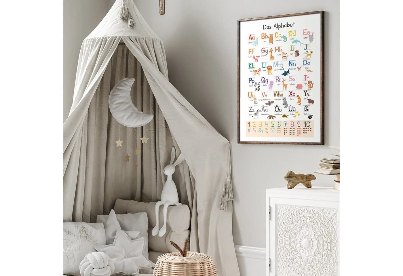 MeinBaby123® ABC Alphabet Poster Kinder Lernposter Grundschrift