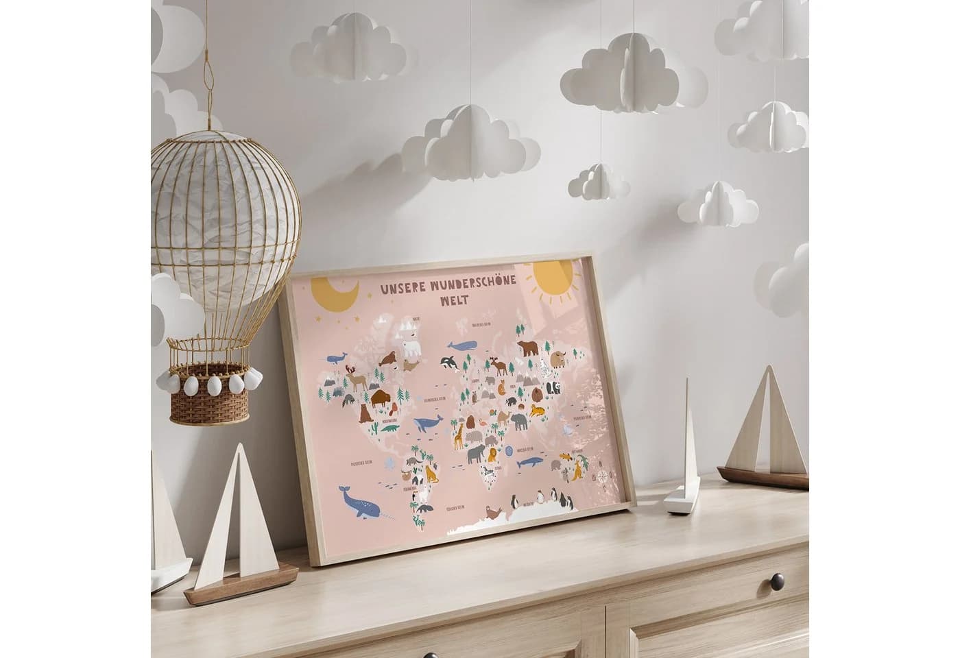 MeinBaby123® Poster Lernposter Alphabet Zahlen Mathe Formen Rosa - Bild 2