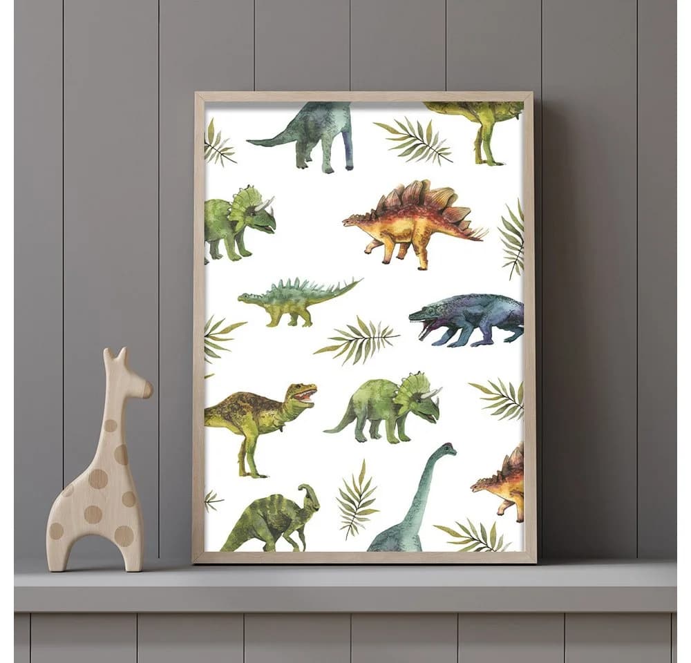 MeinBaby123® Poster Dinosaurier Bunt Kinderzimmer Wandbilder - Bild 3