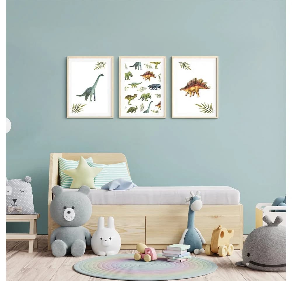 MeinBaby123® Poster Dinosaurier Bunt Kinderzimmer Wandbilder - Bild 5