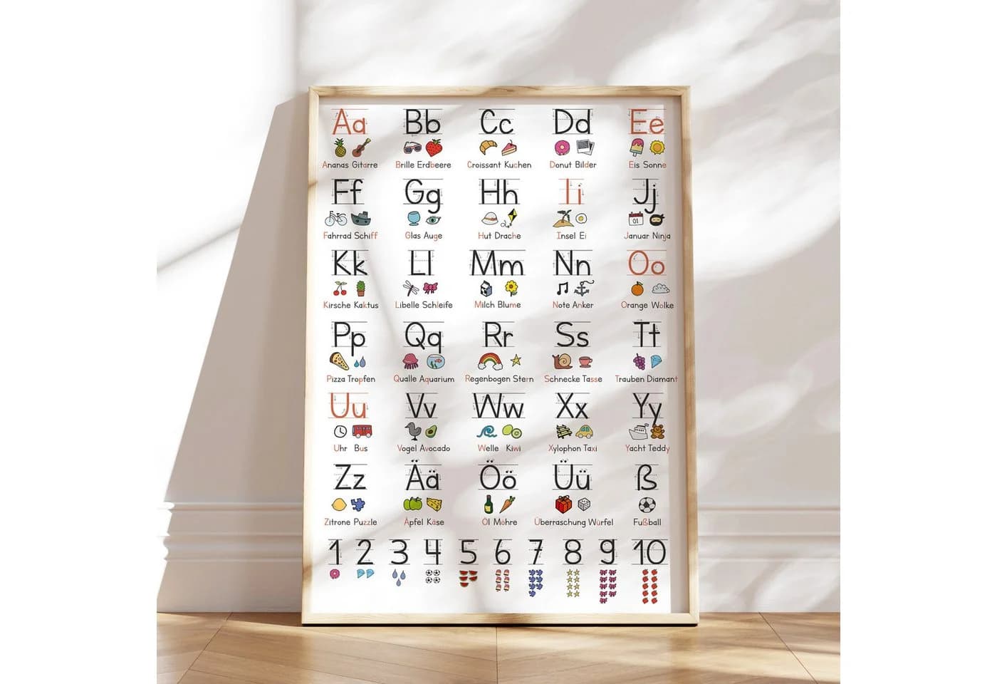 MeinBaby123® ABC Lernposter Grundschrift Schwarz/Weiß A2 mit Übungsblättern - Bild 2