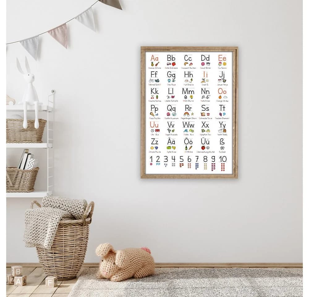 MeinBaby123® ABC Lernposter Grundschrift Schwarz/Weiß A2 mit Übungsblättern - Bild 3