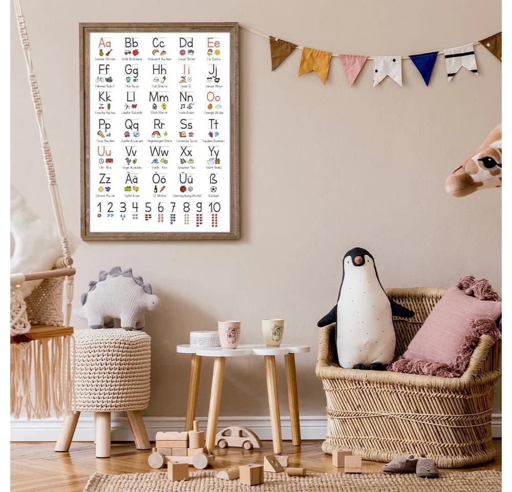 MeinBaby123® ABC Lernposter Grundschrift Schwarz/Weiß A2 mit Übungsblättern - Bild 4