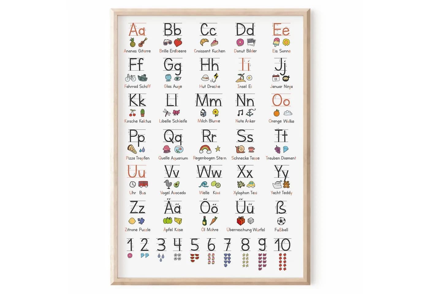 MeinBaby123® ABC Lernposter Grundschrift Schwarz/Weiß A2 mit Übungsblättern - Bild 5