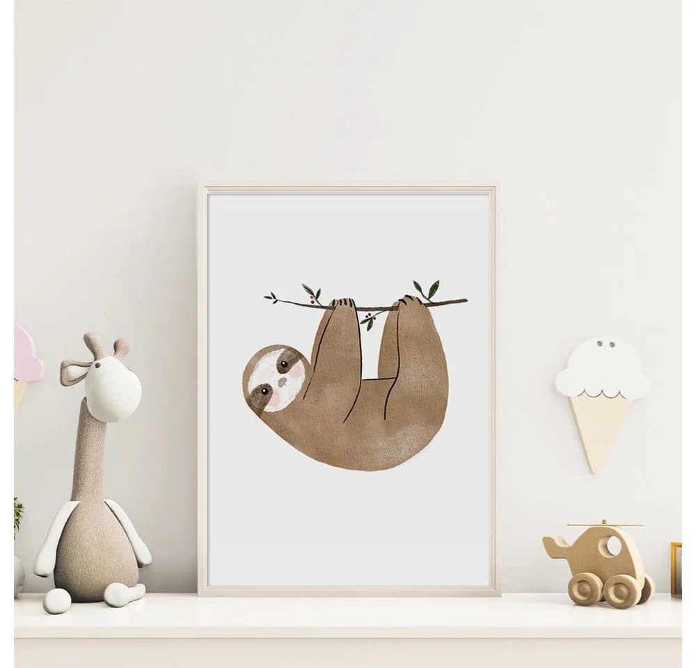 MeinBaby123® Poster Kinderzimmer Boho Süße Tiere Wandbild Braun - Bild 3
