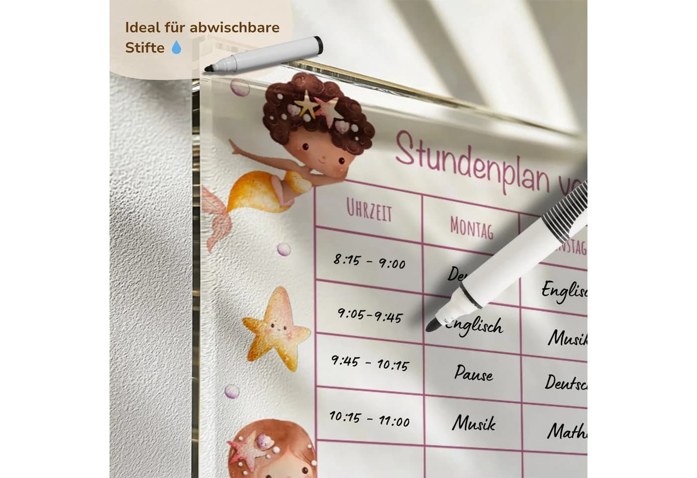 MeinBaby123® Stundenplan Acryl transparent inkl. Holzhalterung - Bild 4