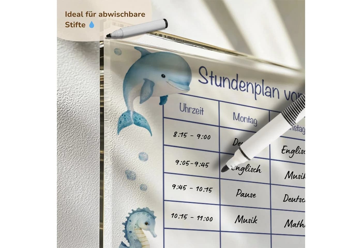 MeinBaby123® Stundenplan Acrylglas DIN A4 mit Holzhalterung - Bild 4