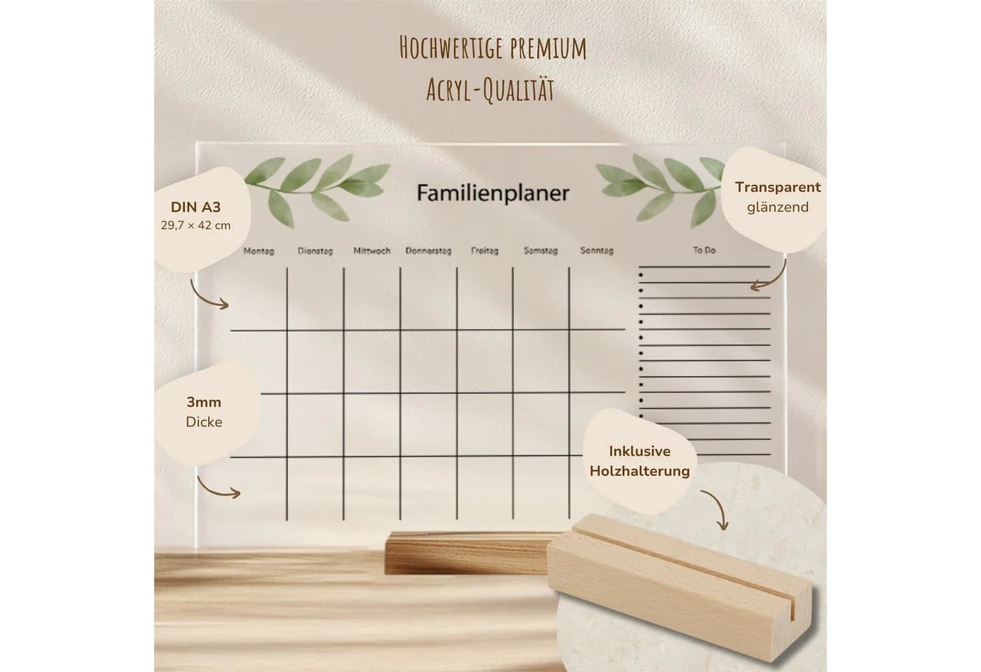 MeinBaby123® Tischkalender Acrylglas Wochenplaner abwischbar - Bild 5