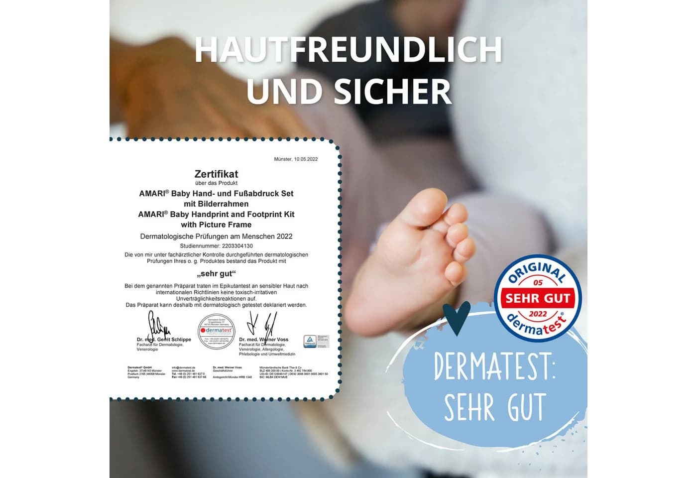 Amari Babyspiegel Amari® Gipsabdruck Set Baby Hand- und Fuß - Bild 3