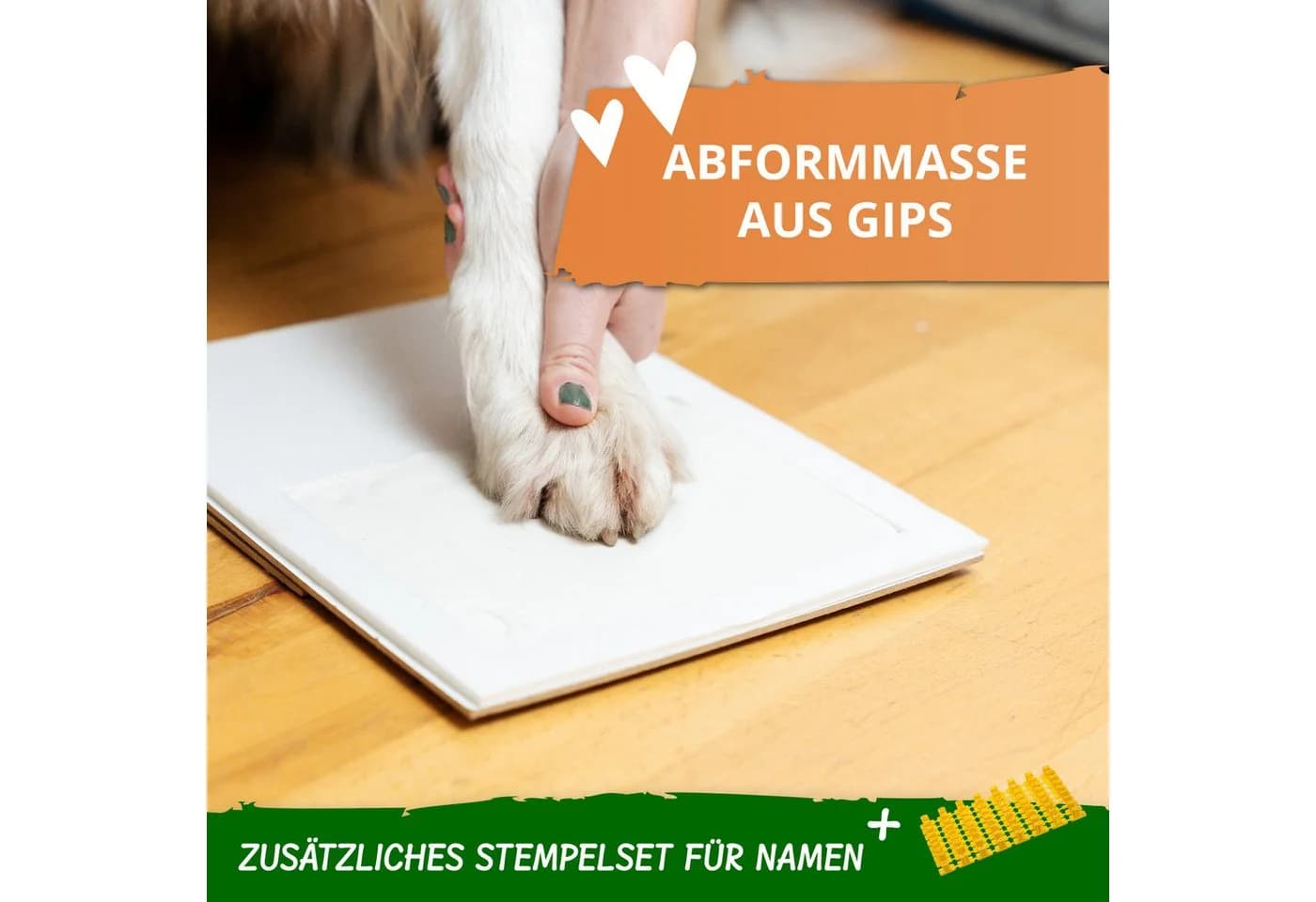 Amari Bilderrahmen-Set Pfotenabdruck Set Hund Katze