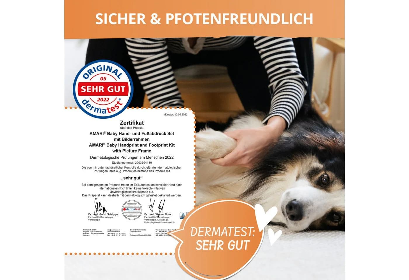 Amari Bilderrahmen-Set Pfotenabdruck Set Hund Katze - Bild 3